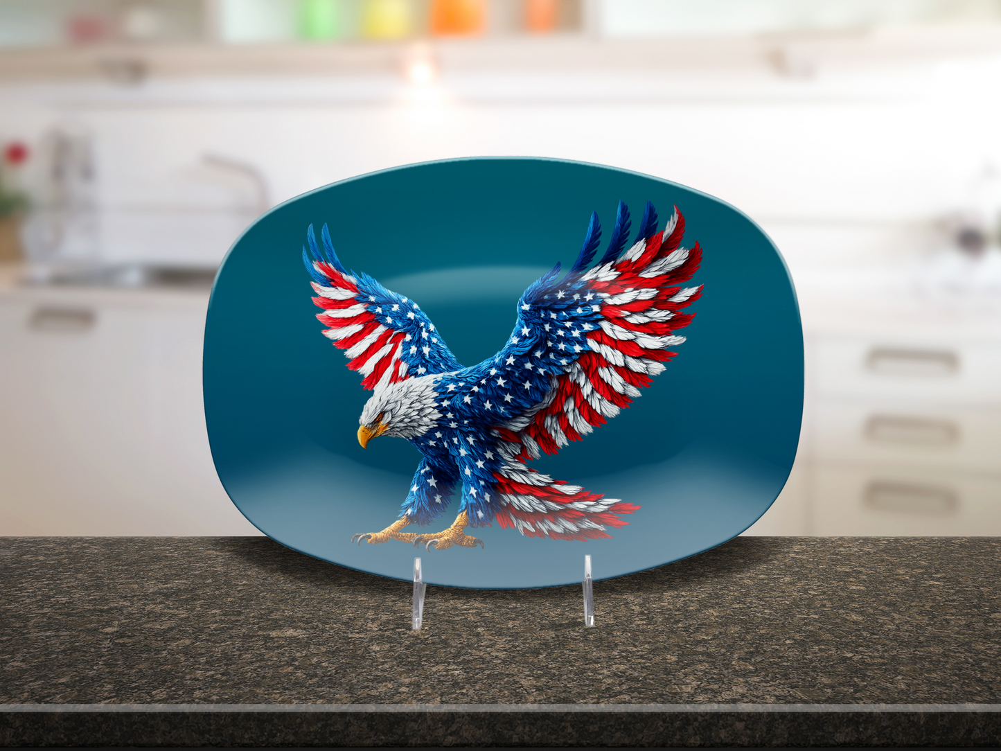 American Flag Eagle Platter – Patriotic Serving Tray Gift