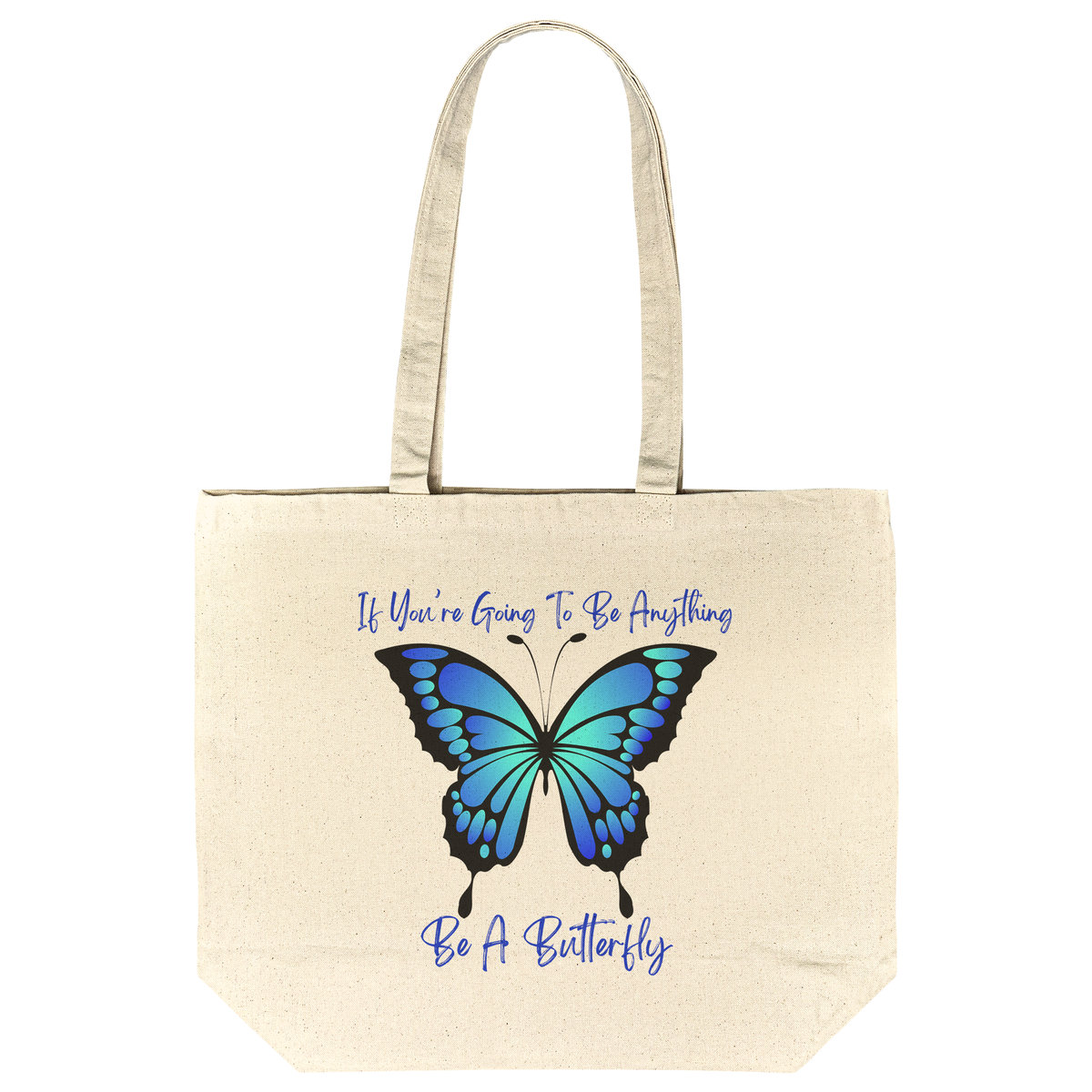 Inspirational Butterfly Tote Bag - Sister Gift Cotton Gusseted Bag for Everyday Use
