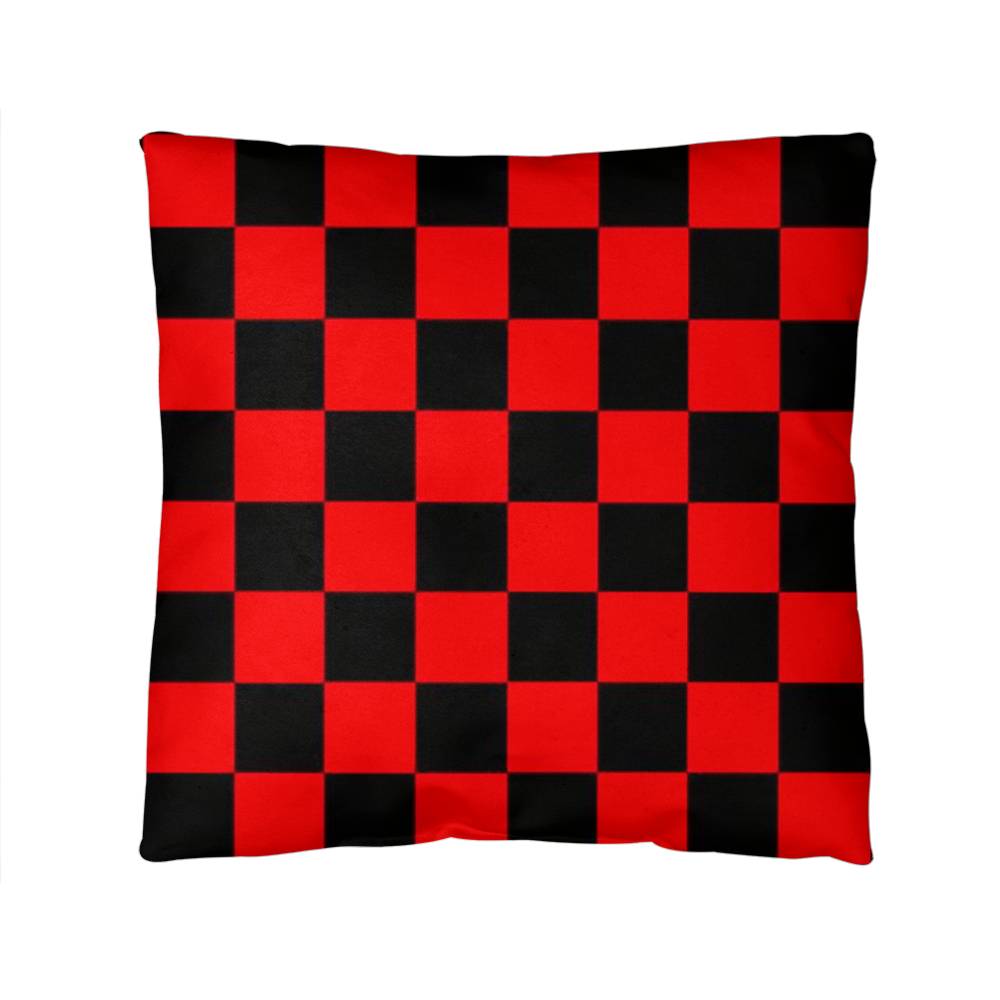 Red & Black Checkerboard Pillow – Bold Checkered Throw Pillow, Retro Y2K & Modern Room Decor