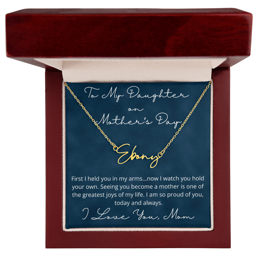 Custom Name Necklace for Daughter from Mom – Meaningful Mother’s Day Gift for Daughter Who Is a Mom