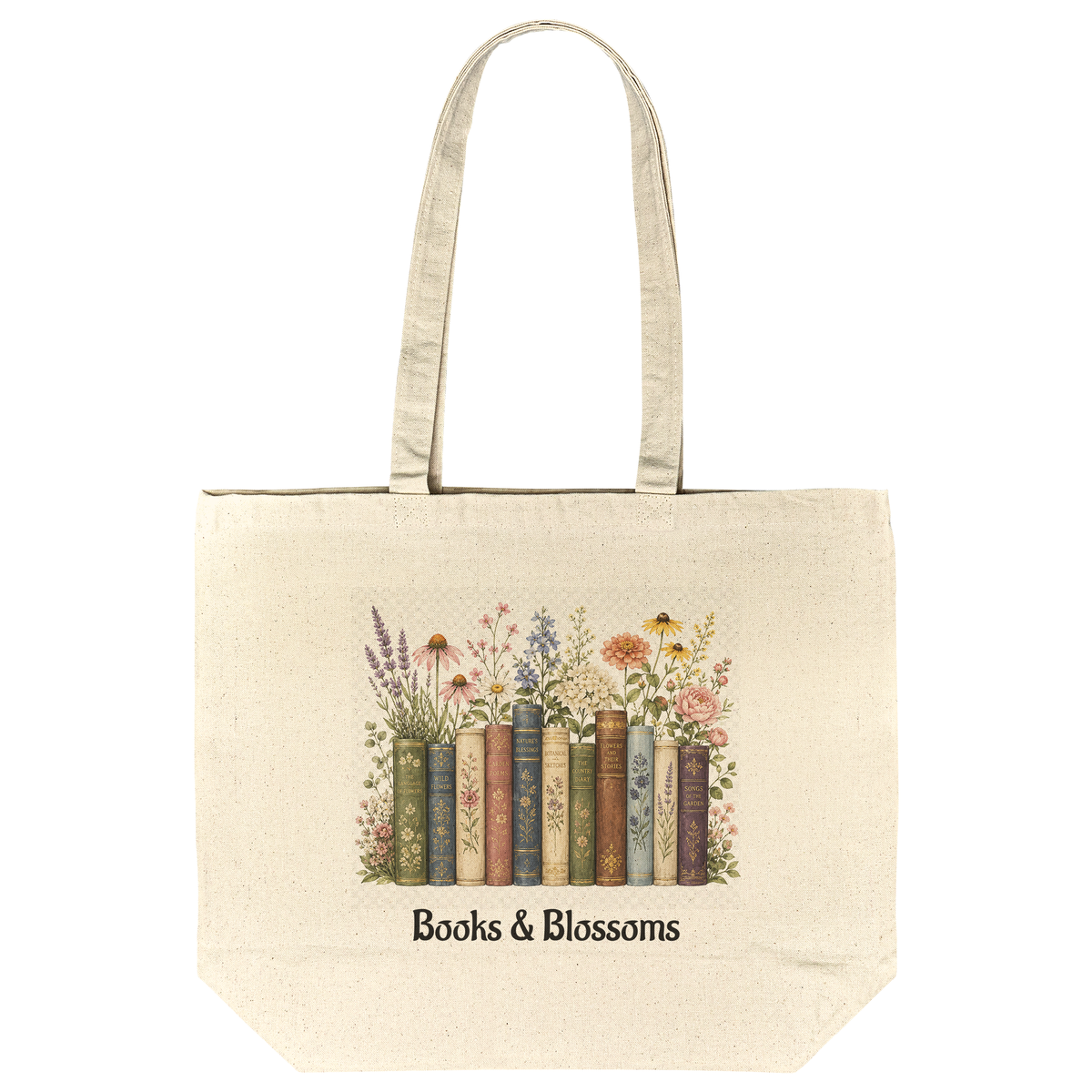 Vintage Floral Cotton Tote Bag | Perfect Sister Gift for Book Lovers & Gardeners