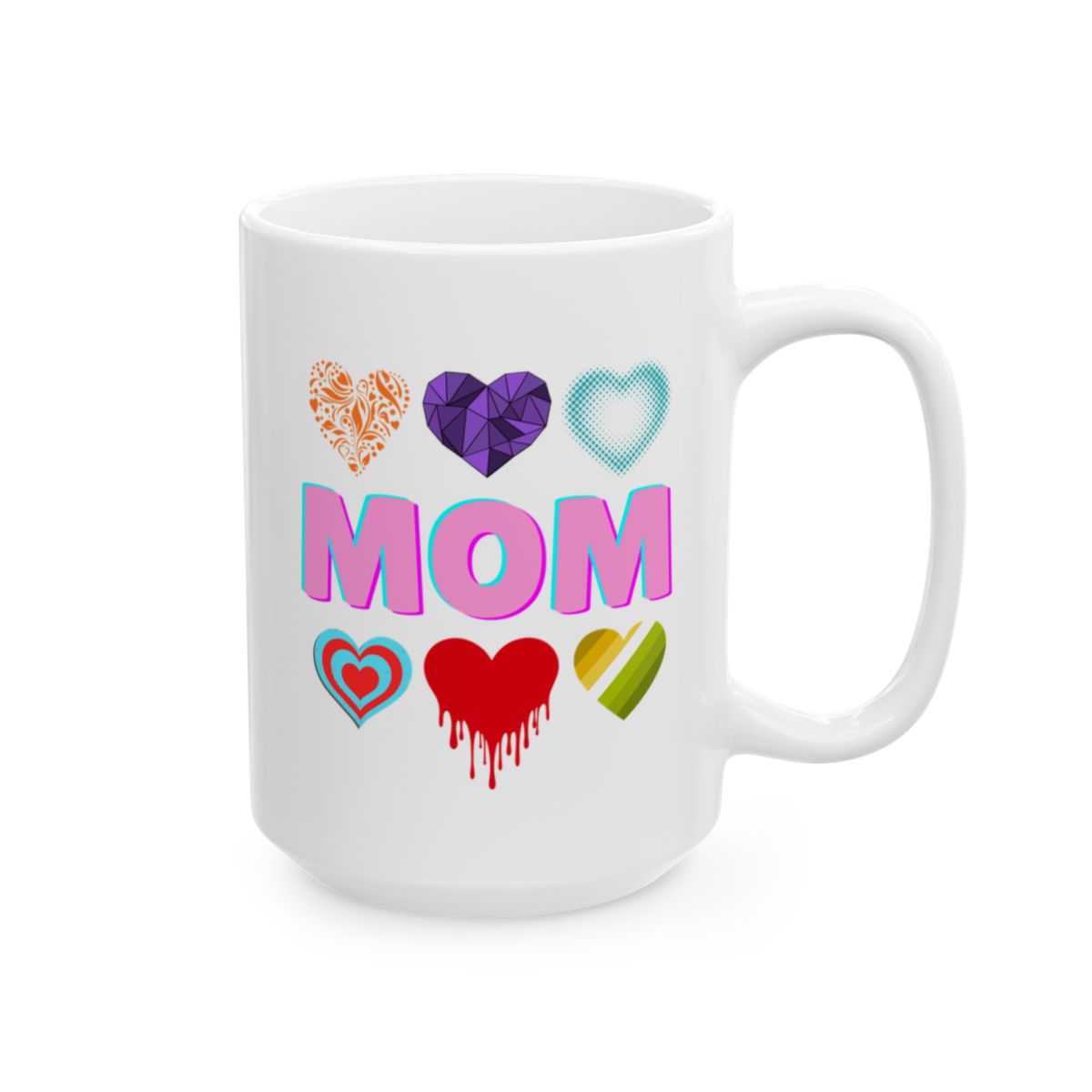 Mother’s Day Mug for Mom – Heart Design Coffee Cup Gift for Mom from Kids