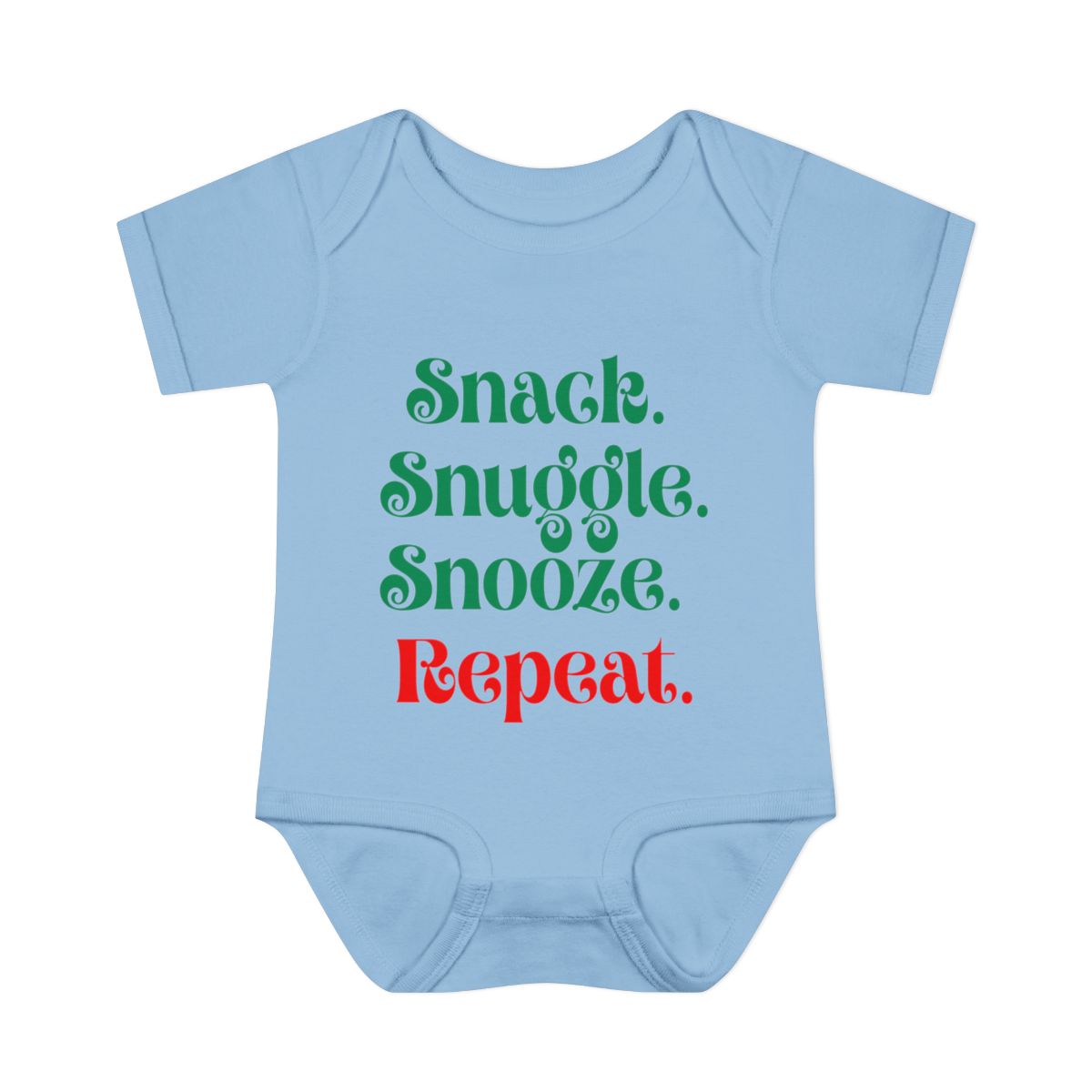 Snack. Snuggle. Snooze. Repeat. Baby Bodysuit – Funny Infant Outfit