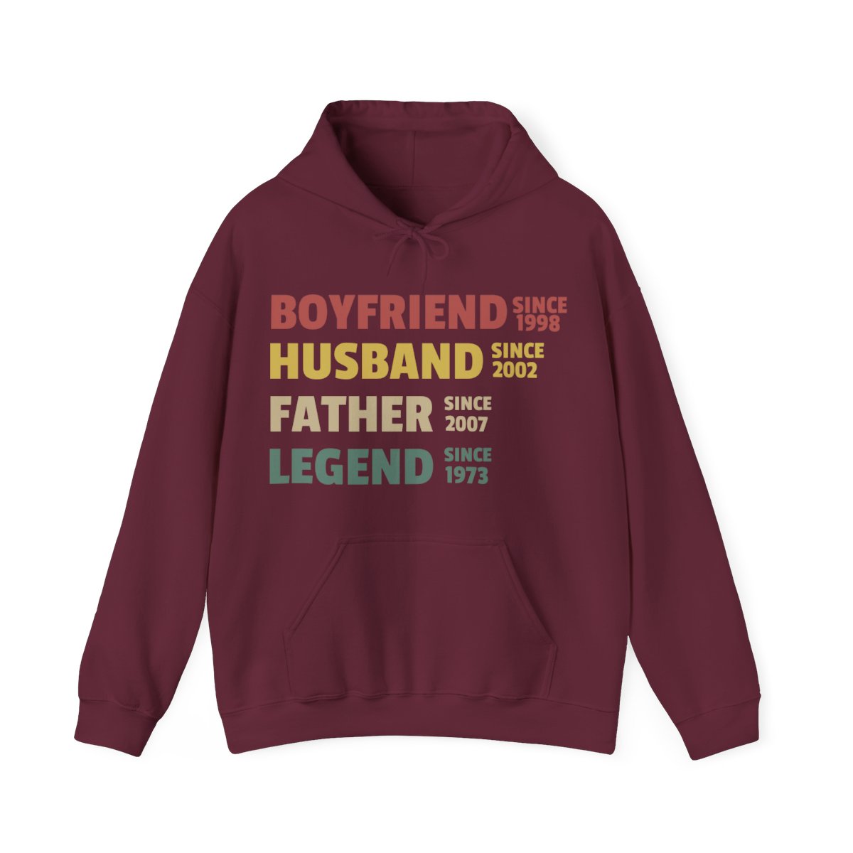 040fdh - Boyfriend Husband Father Legend - Personalized Hooded Sweatshirt