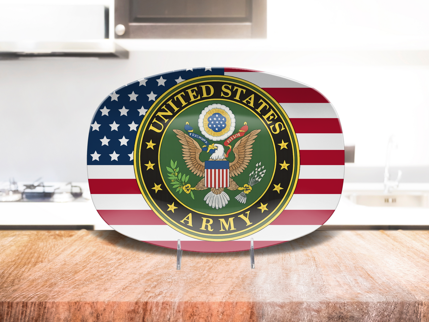 USA Flag Army Platter – Perfect Patriotic Serving Tray for Veterans & Military Families