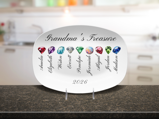 Personalized Grandma's Treasure Platter – Meaningful Mother’s Day Gift