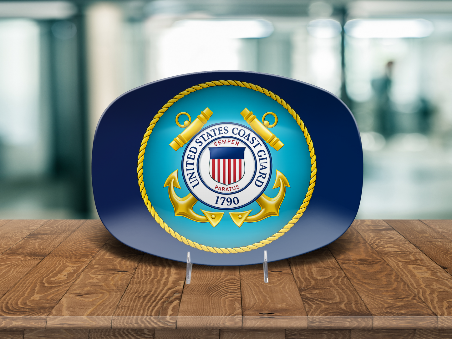 Patriotic US Coast Guard Serving Tray – Unbreakable Military Gift