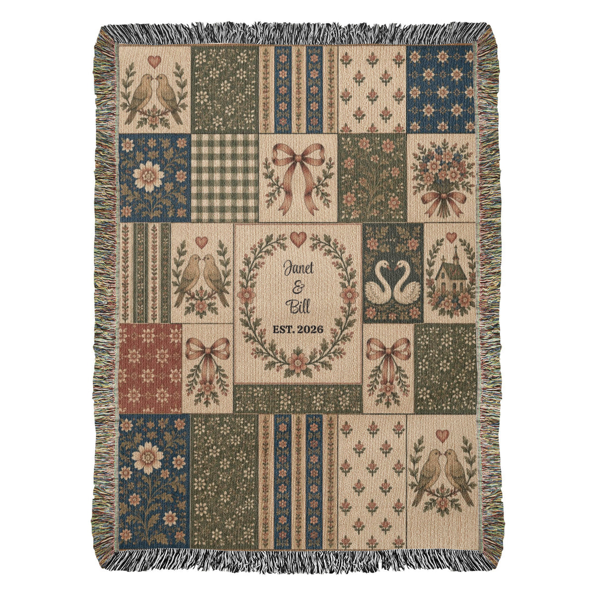 001ndd - Couples Established -  Artwork Heirloom Woven Blanket (Portrait)