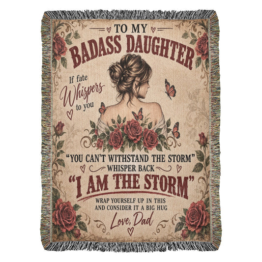 To My Badass Daughter Blanket – Inspirational Dad to Daughter Gift