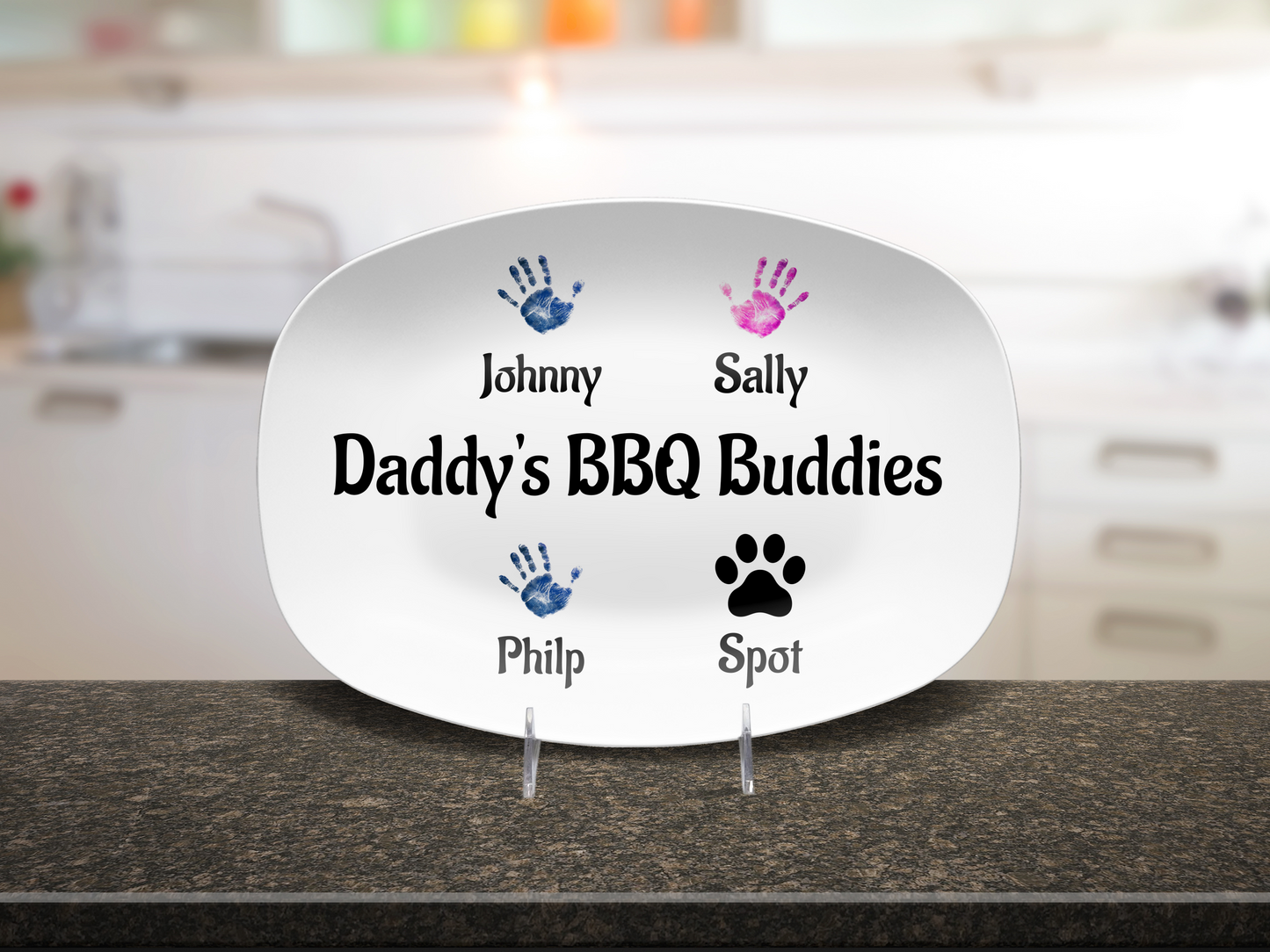 Customizable Father's Day Platter - Daddies BBQ Buddies - Personalized Gift for Dad