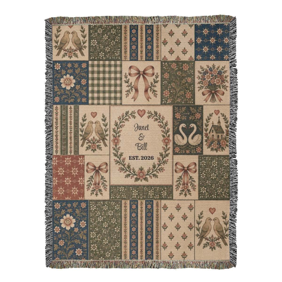 001ndd - Couples Established -  Artwork Heirloom Woven Blanket (Portrait)