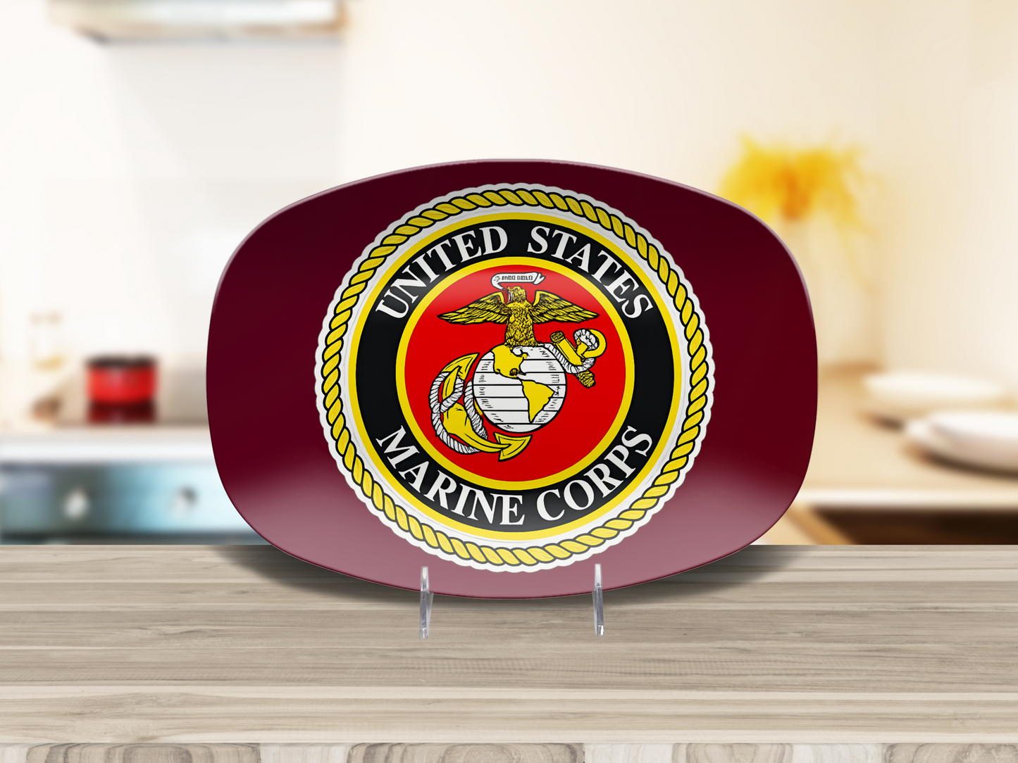 US Marine Corps Serving Platter – Perfect Gift for Marines & Veterans