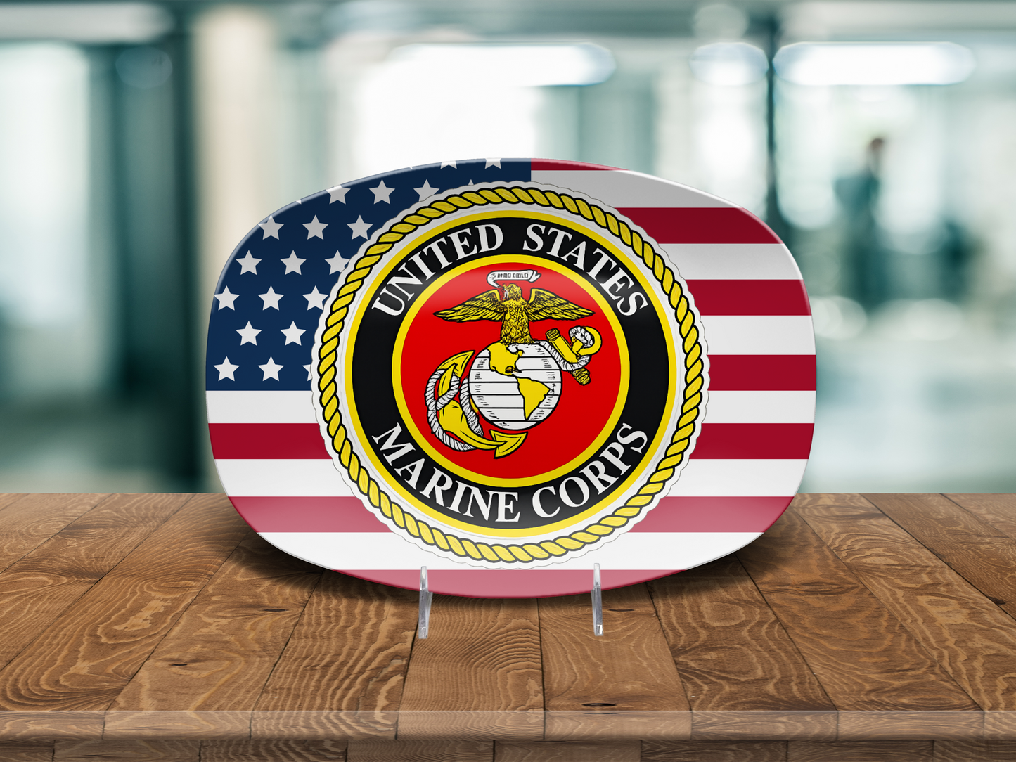 US Marine Corps American Flag Serving Tray – Perfect Gift for Marines & Veterans