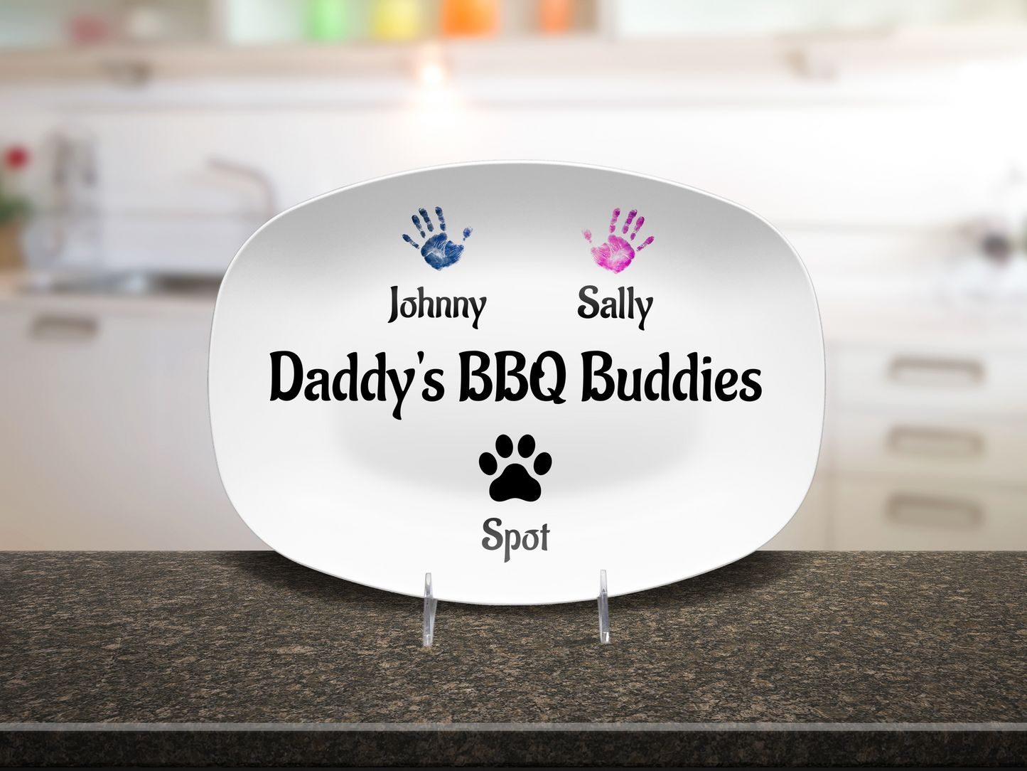 Customizable Father's Day Platter - Daddies BBQ Buddies - Personalized Gift for Dad