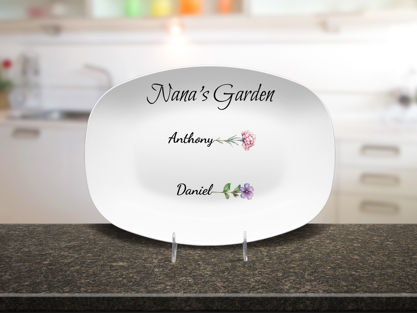 Personalized Nana’s Garden Platter – Custom Grandma Gift with Grandchildren Names