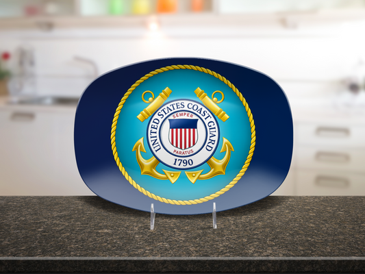 US Coast Guard Platter – Patriotic Military Serving Tray Gift