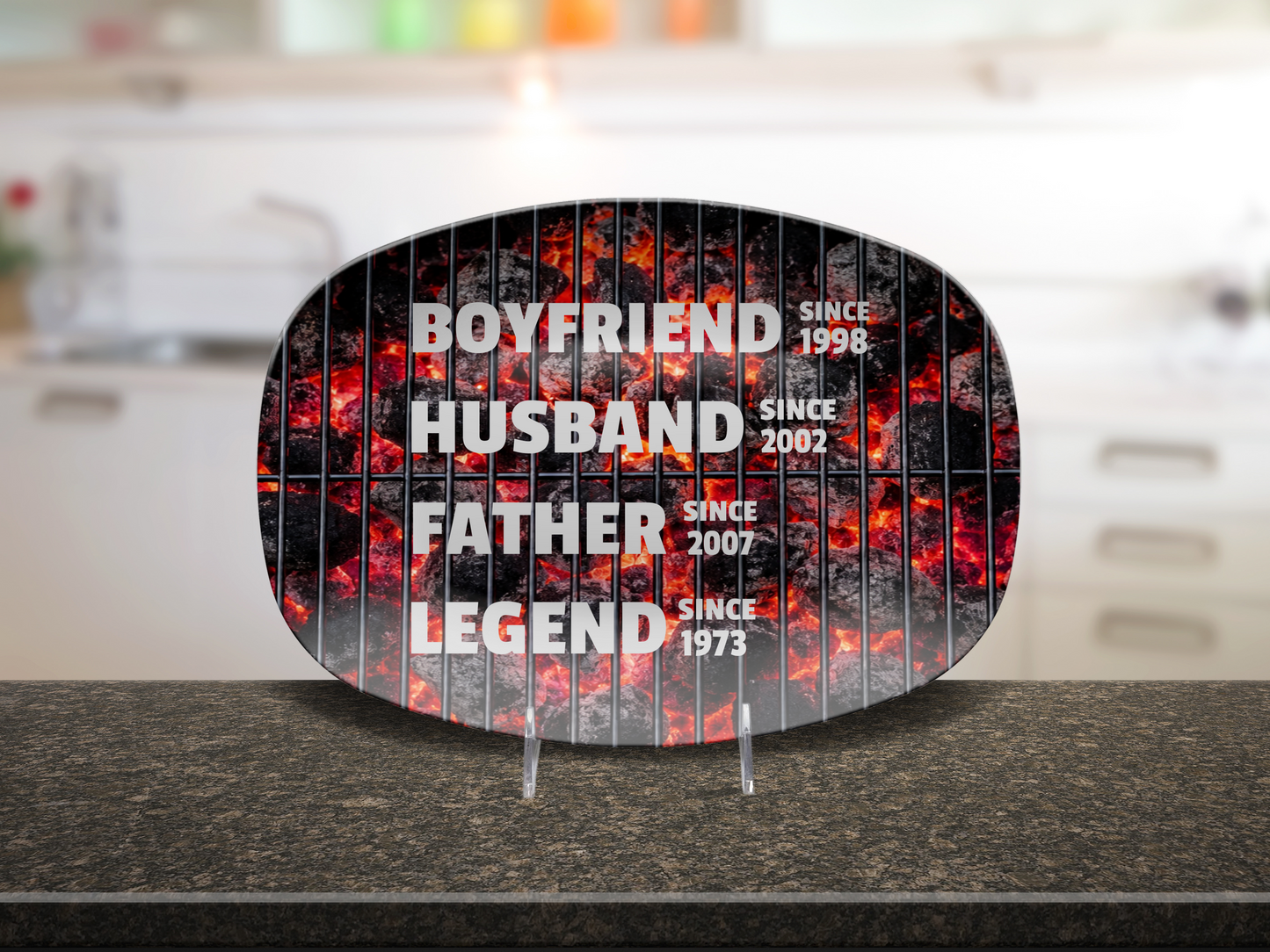 Personalized Boyfriend Husband Father Legend Oval Platter – Custom Year - Gift for Dad, Grandpa & Husband