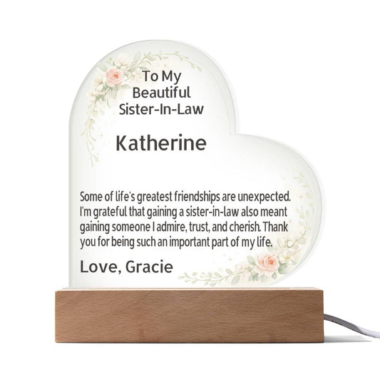 💜 Personalized Sister-In-Law Acrylic Plaque with Custom Message | Family Became a Friendship