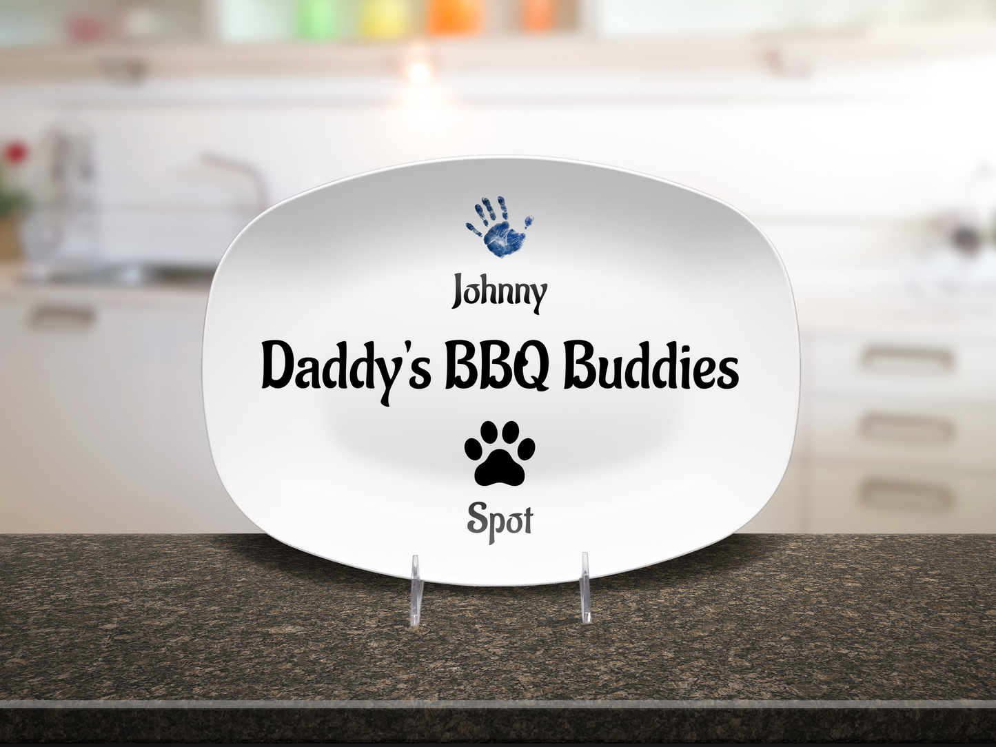 Customizable Father's Day Platter - Daddies BBQ Buddies - Personalized Gift for Dad