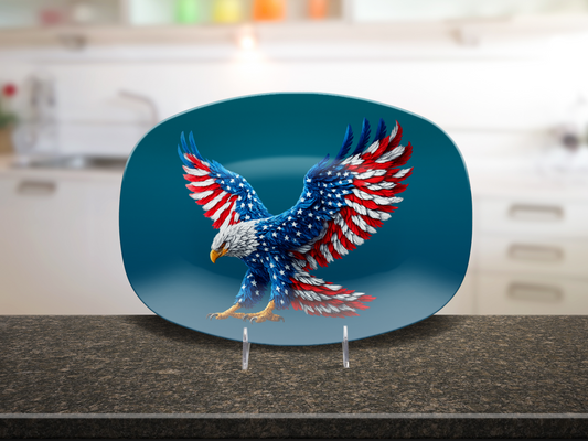 American Flag Eagle Platter – Patriotic Serving Tray Gift