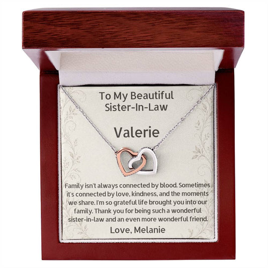 Personalized Sister-in-Law Necklace with Custom Message Card | Family by Choice
