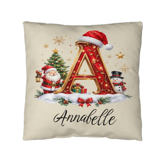Personalized Christmas Daughter Pillow – Custom Initial & Name Throw Pillow