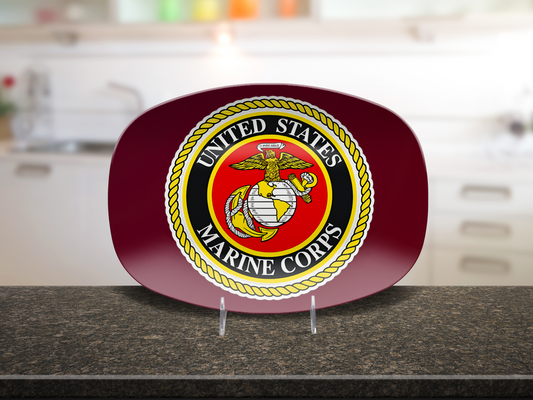 US Marine Corps Platter – Military Serving Tray for Marines & Veterans