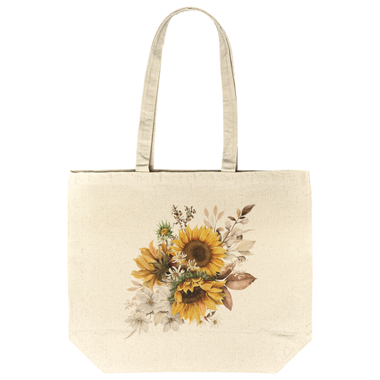 Rustic Sunflower Bouquet Cotton Tote Bag | Floral Farmers Market Tote