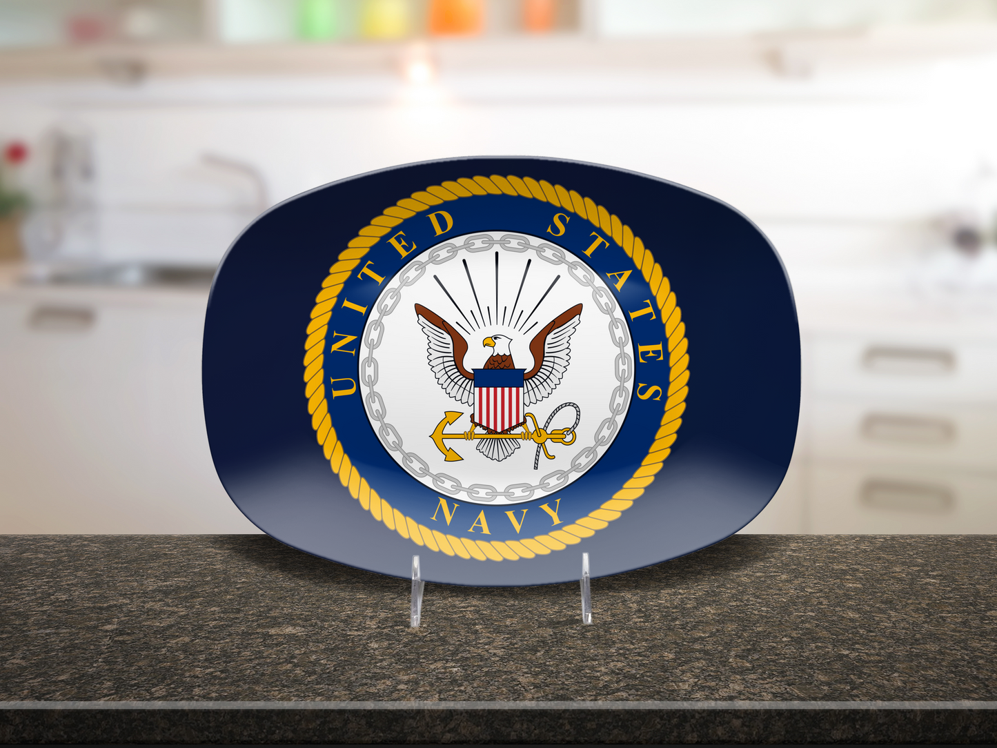 US Navy Platter – Patriotic Military Serving Tray for Sailors & Veterans
