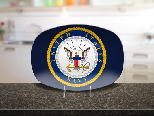 US Navy Platter – Patriotic Military Serving Tray for Sailors & Veterans