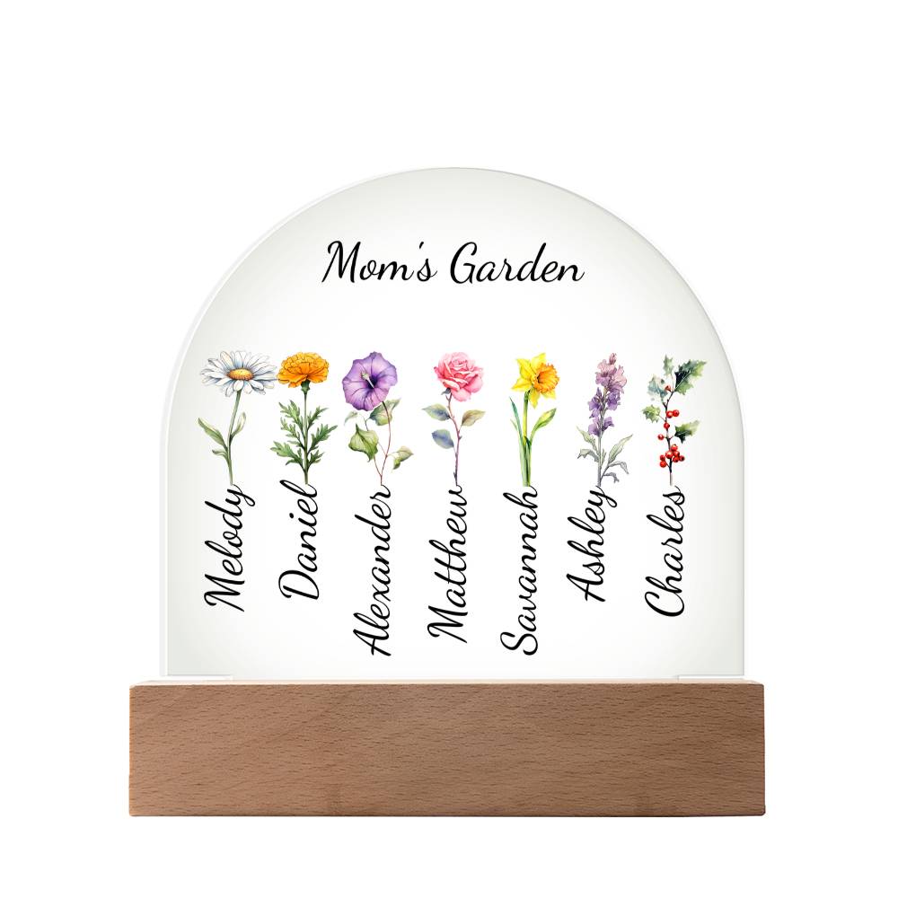Personalized Mom’s Garden Acrylic Plaque – Custom Mother’s Day Gift