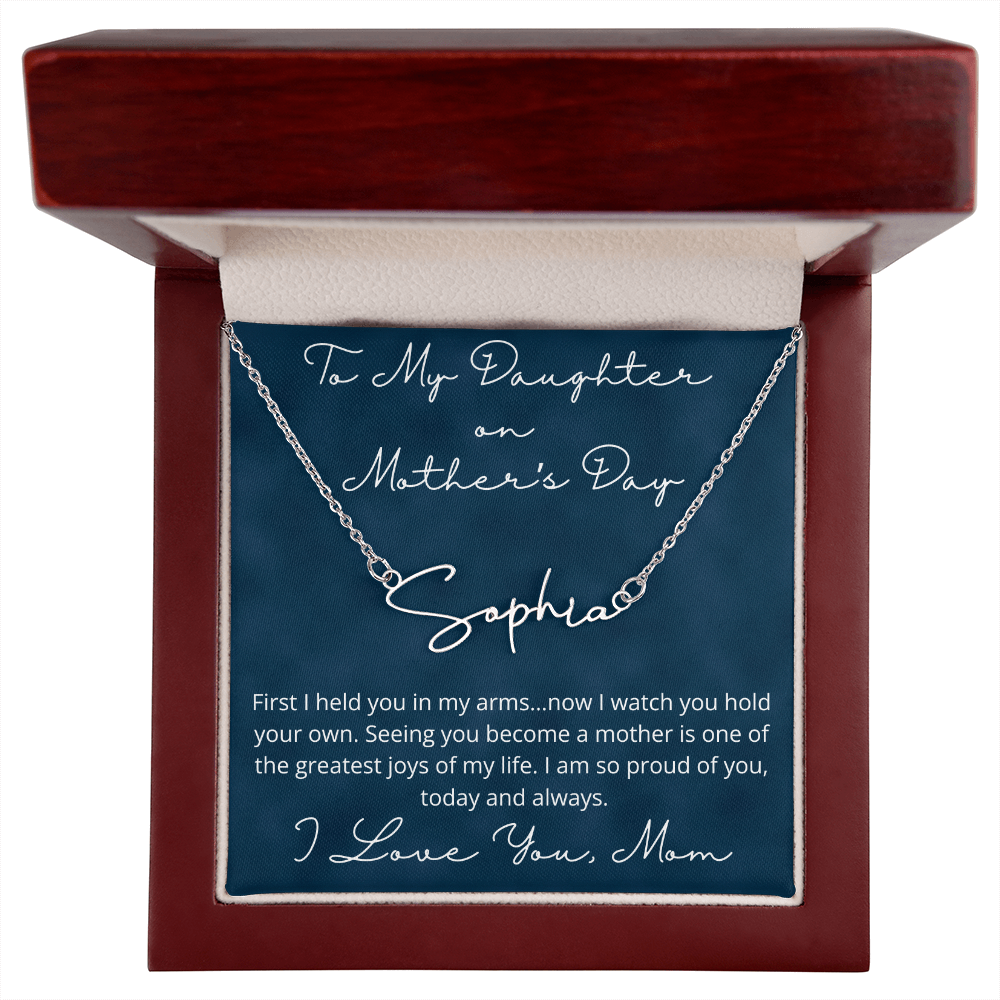 Custom Name Necklace for Daughter from Mom – Meaningful Mother’s Day Gift for Daughter Who Is a Mom