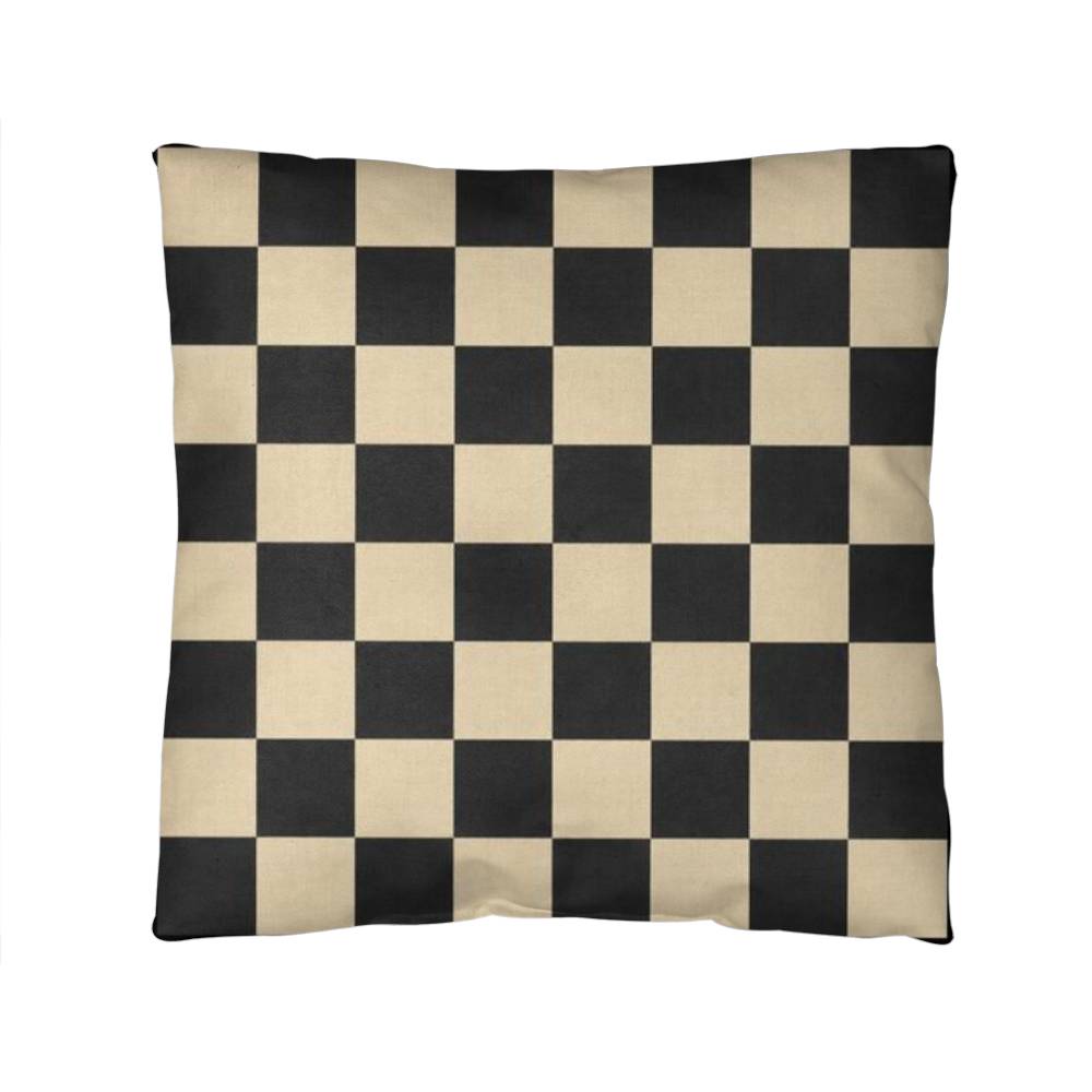 Black and Cream Checkerboard Pillow
