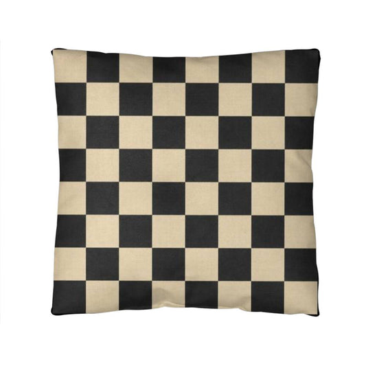 Black and Cream Checkerboard Pillow