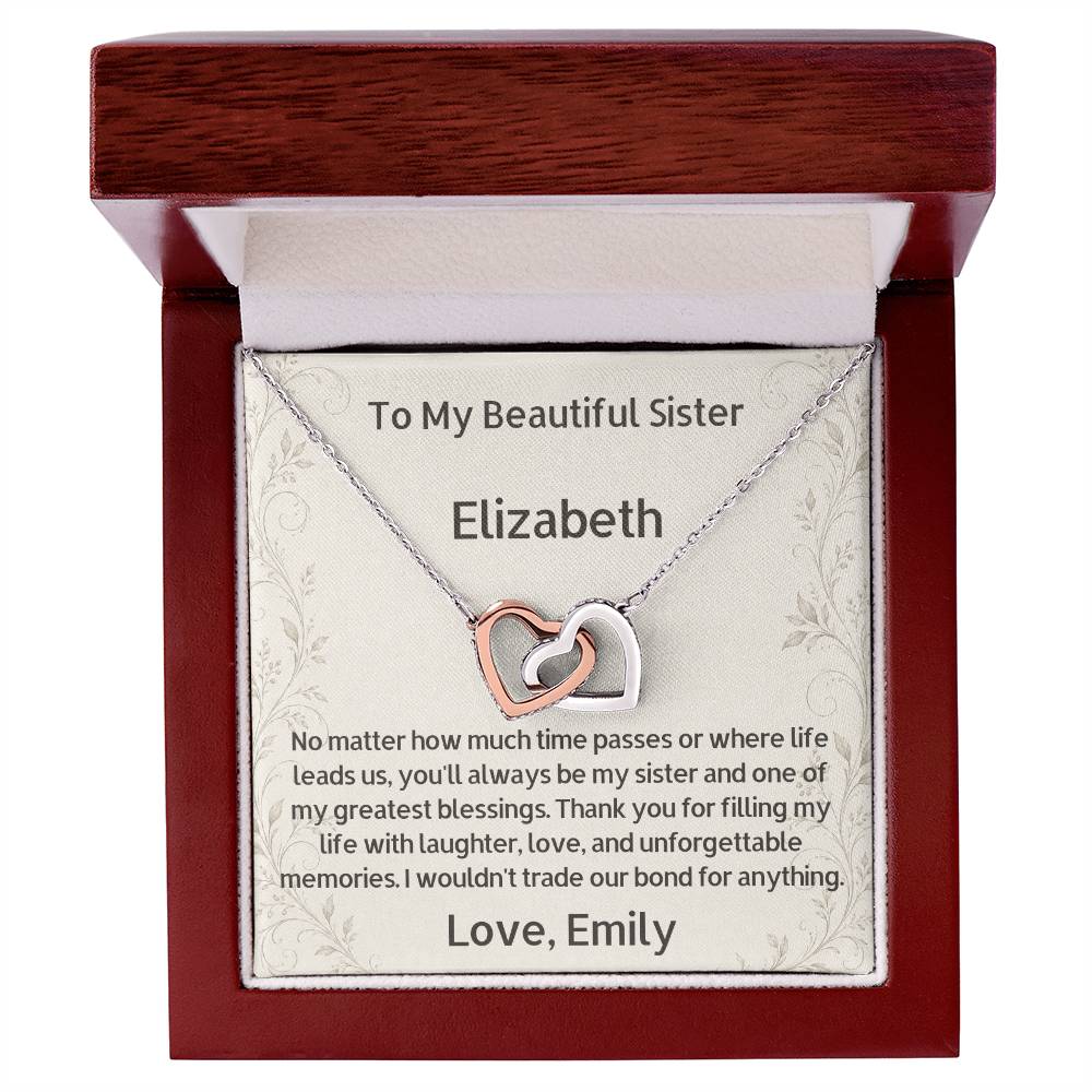 ❤️ Personalized Sister Necklace with Custom Message Card • For The Sister Who Means Everything