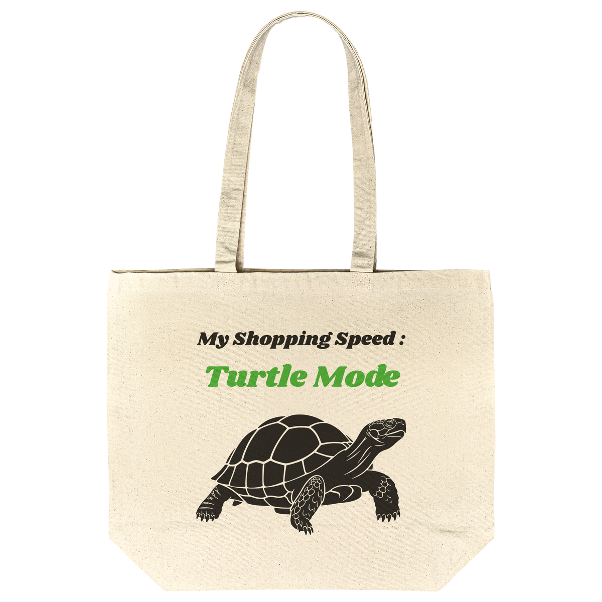 Turtle Mode Funny Tote Bag - Sister Gift Cotton Shopping Tote