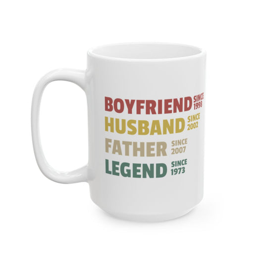 Personalized Boyfriend Husband Father Legend  Mug – Custom Year - Gift for Dad, Grandpa & Husband