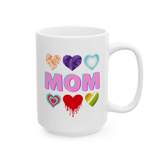 Mother’s Day Mug for Mom – Heart Design Coffee Cup Gift for Mom from Kids