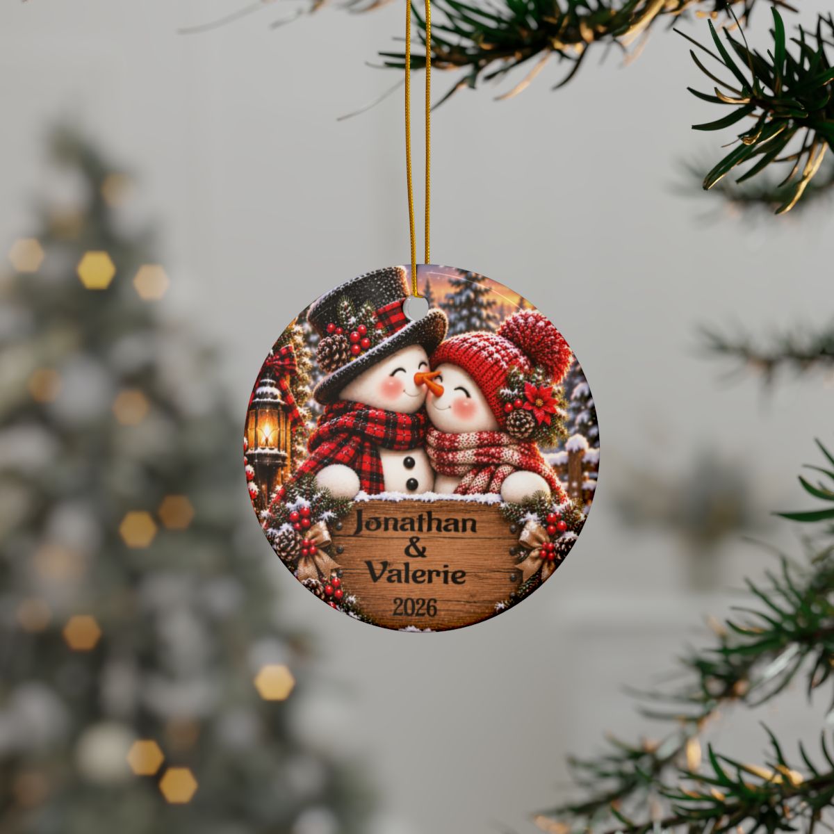 Personalized Christmas Ornament for Couples, Custom Snowman Ornament  Christmas Keepsake Gift