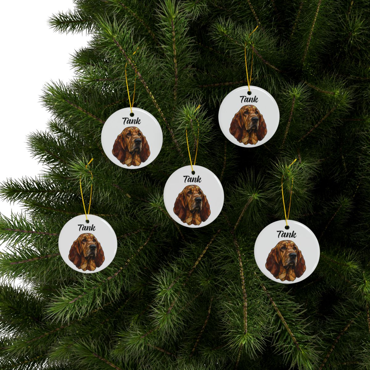 Personalized Stained Glass Style Pet Christmas Ornament – Custom Dog Photo & Name