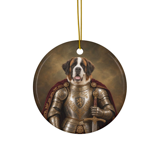 Personalized Renaissance Knight Pet Photo Christmas Ornament