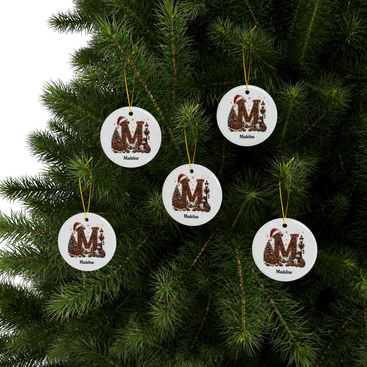 Personalized Initial Christmas Ornament, Custom Monogram & Name Ornament