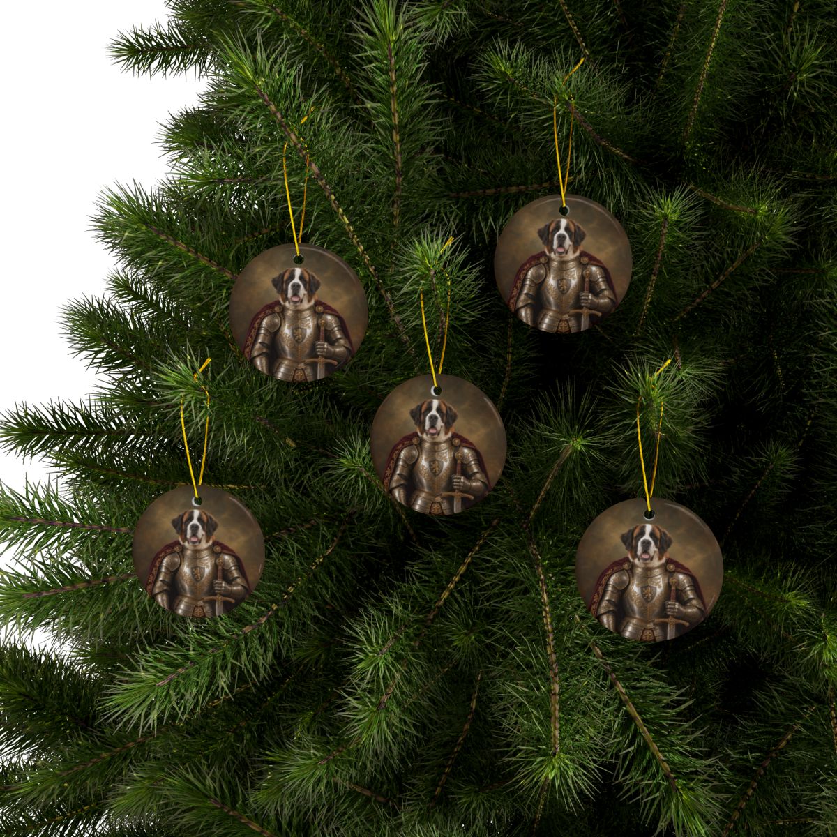 Personalized Renaissance Knight Pet Photo Christmas Ornament