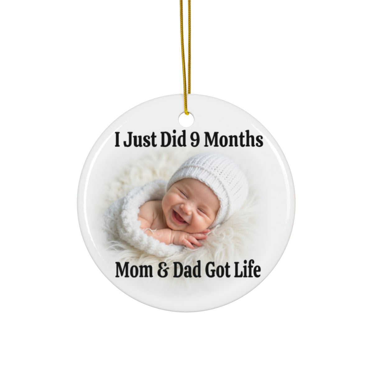 Personalized Newborn Baby Ornament – Custom Baby Photo Christmas Ornament for New Parents, Baby’s First Christmas Keepsake
