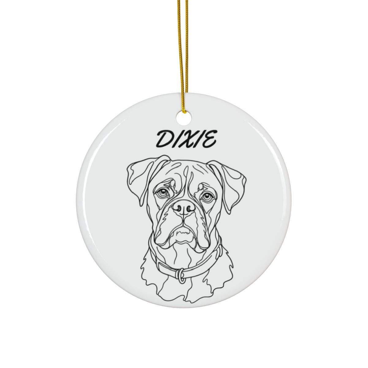Personalized Single Line Dog Christmas Ornament – Custom Pet Photo & Name