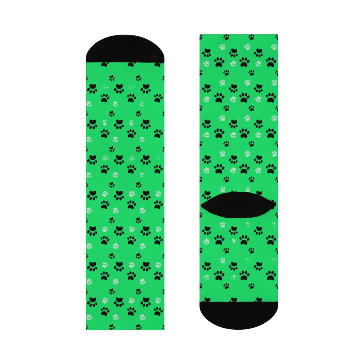 Green Paw Print Dog Socks | Dog Lover Socks for Men & Women