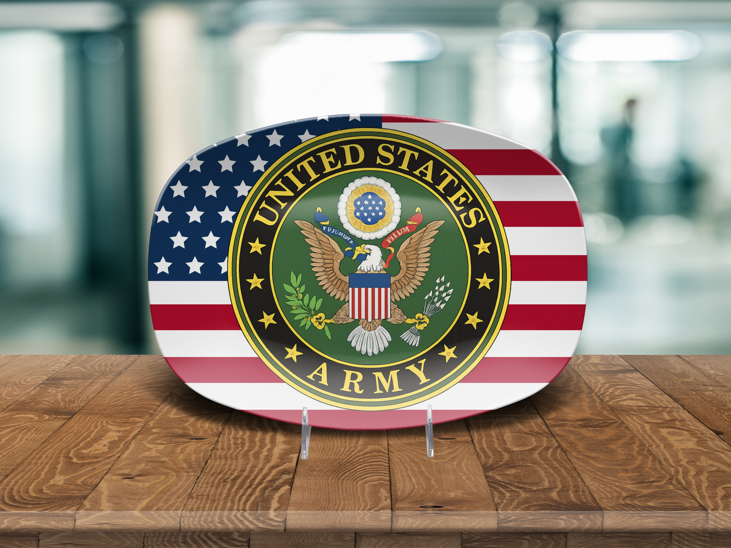 USA Flag Army Platter – Perfect Patriotic Serving Tray for Veterans & Military Families