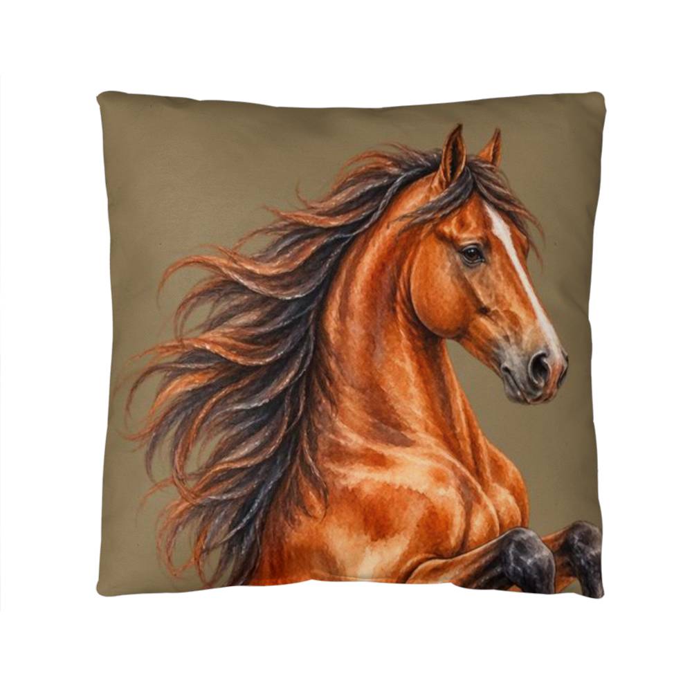 Horse Throw Pillow – Watercolor Horse Equestrian Home Decor