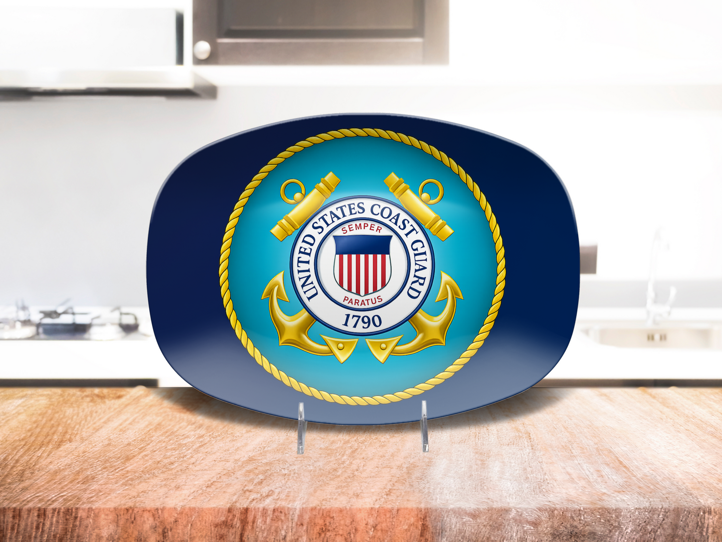 Patriotic US Coast Guard Serving Tray – Unbreakable Military Gift