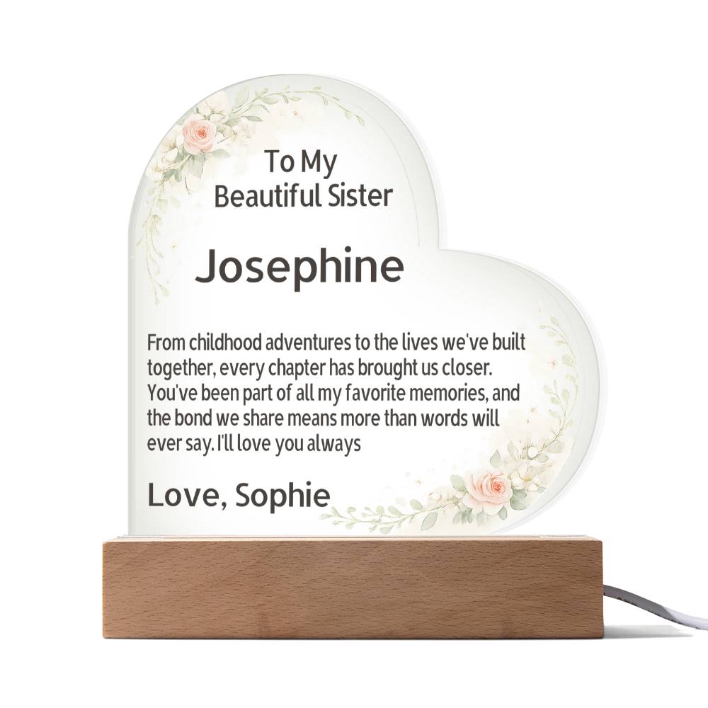 💖 Personalized Sister Acrylic Plaque with Custom Message | Cherish a Lifetime of Memories